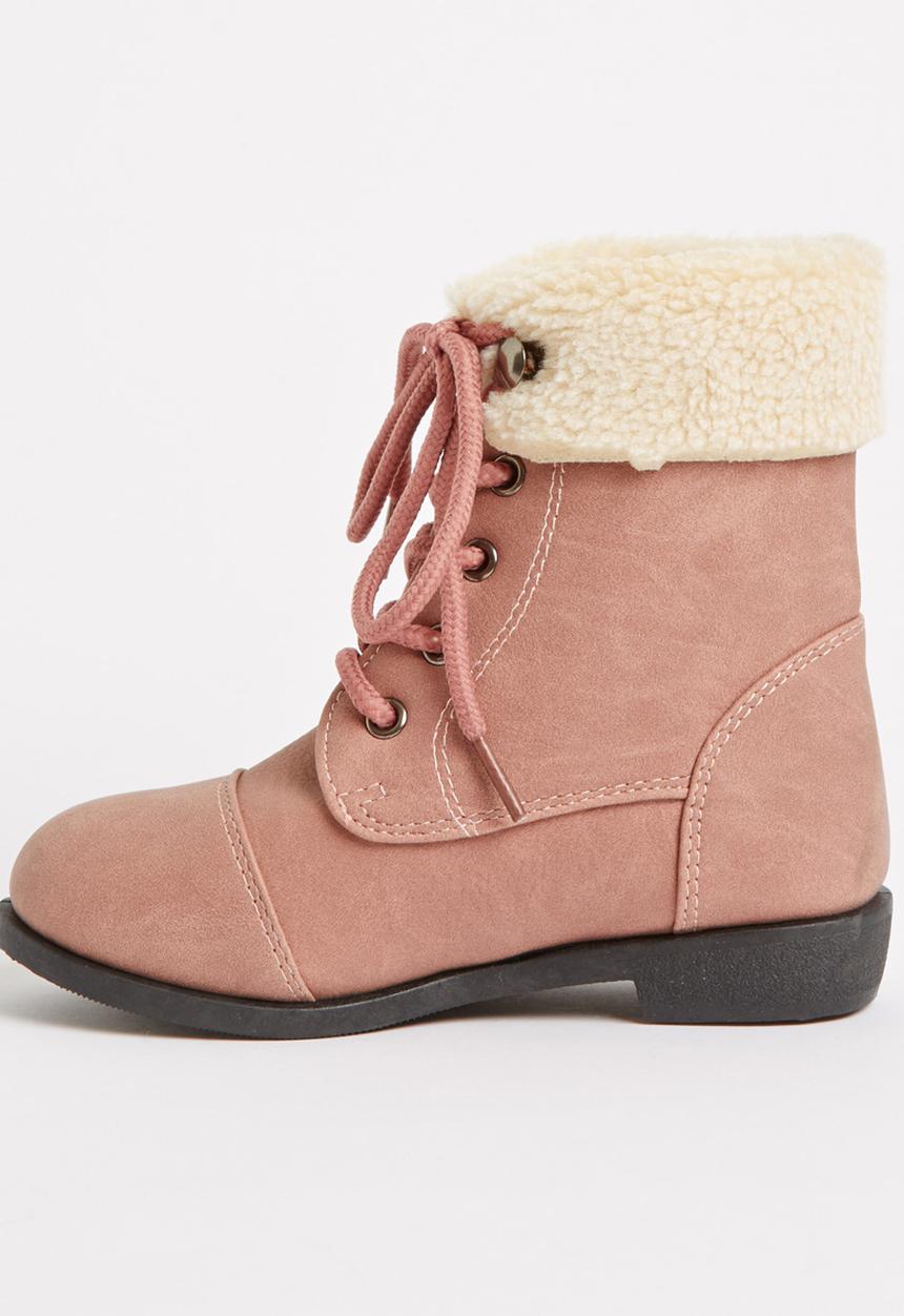 Jumbo - Lace Up Fur Boot Mid Pink