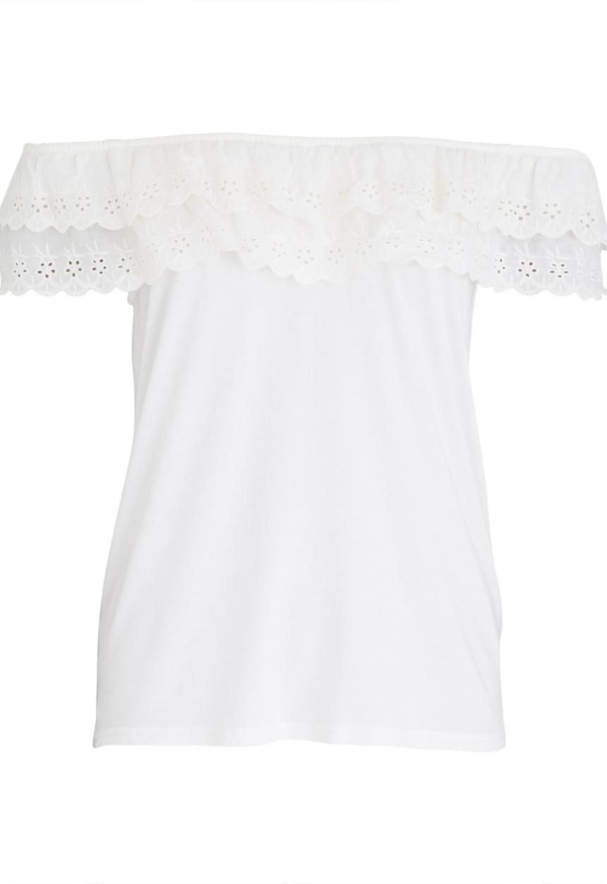 edit - Frilly Lace Top with Elastic Band Cream