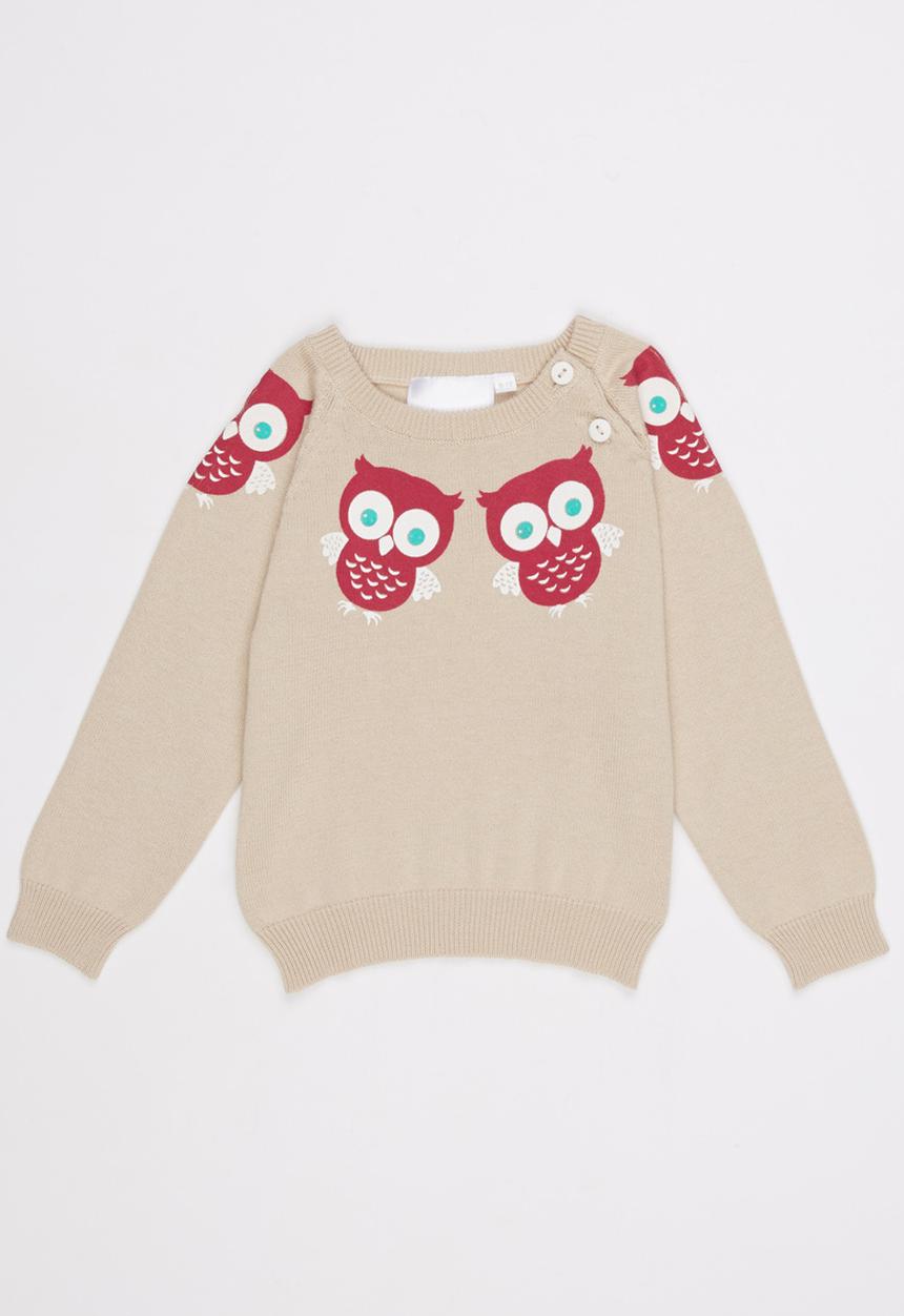 Luke & Lola - Owl Knit Neutral
