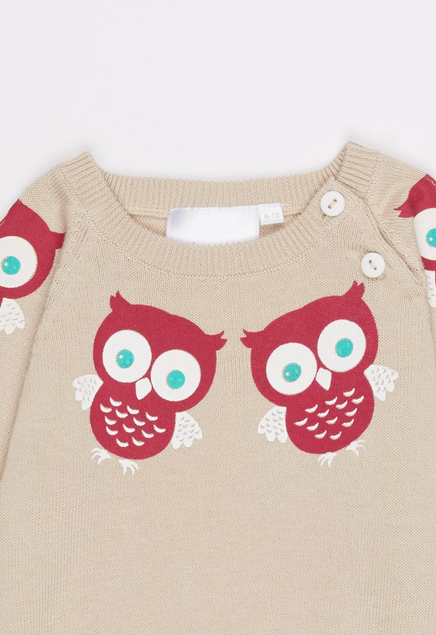 Luke & Lola - Owl Knit Neutral
