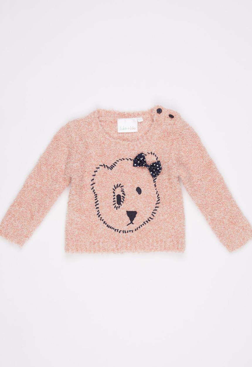 Luke & Lola - Bear Fluffy Knit Pale Pink