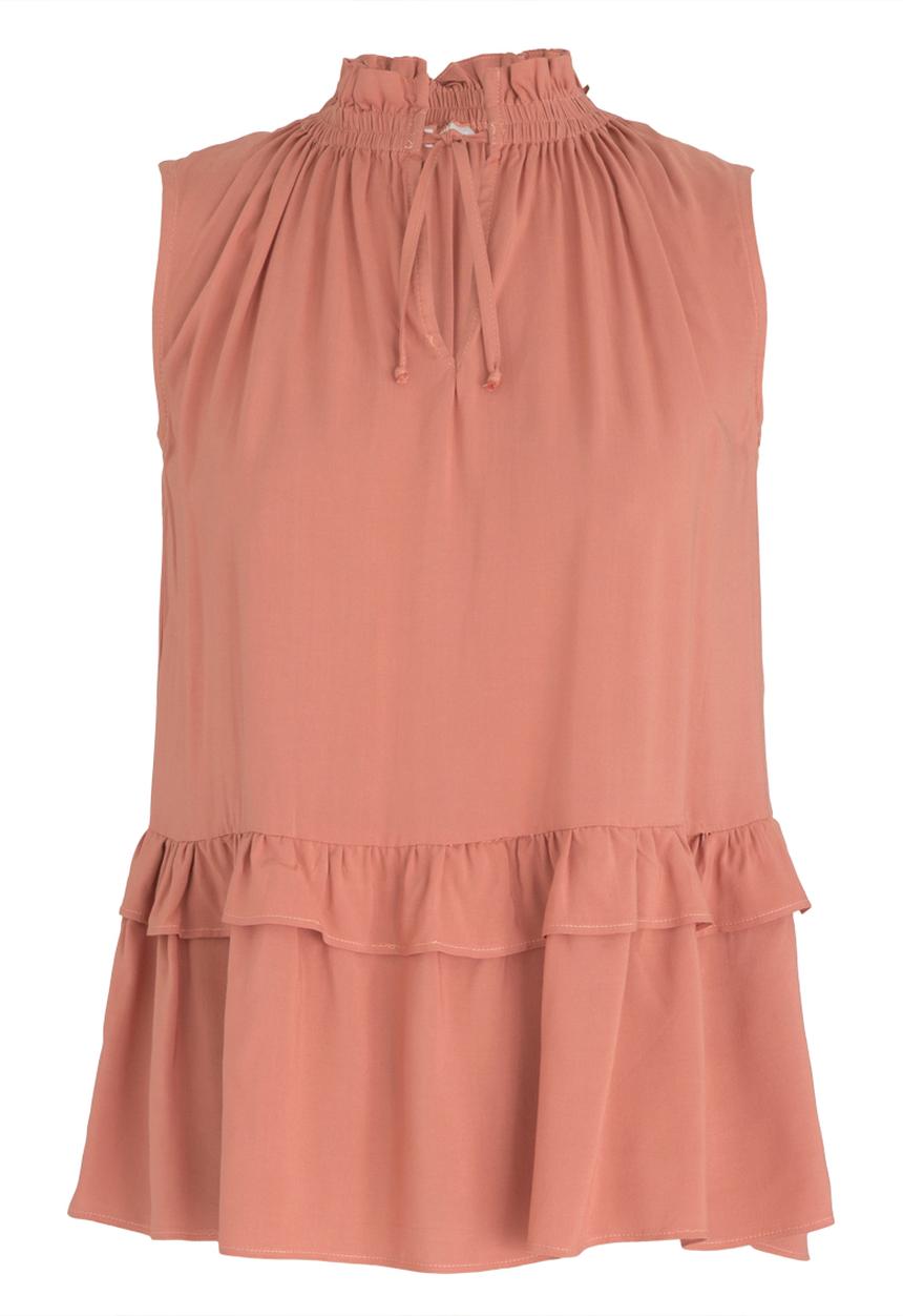 edit - Frilly Blouse with Ties Rust