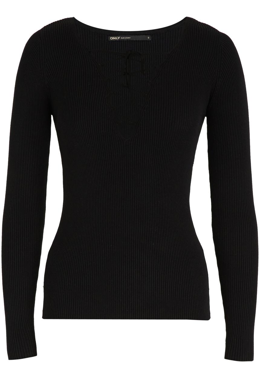 ONLY - Josephina Lace Up Top Black