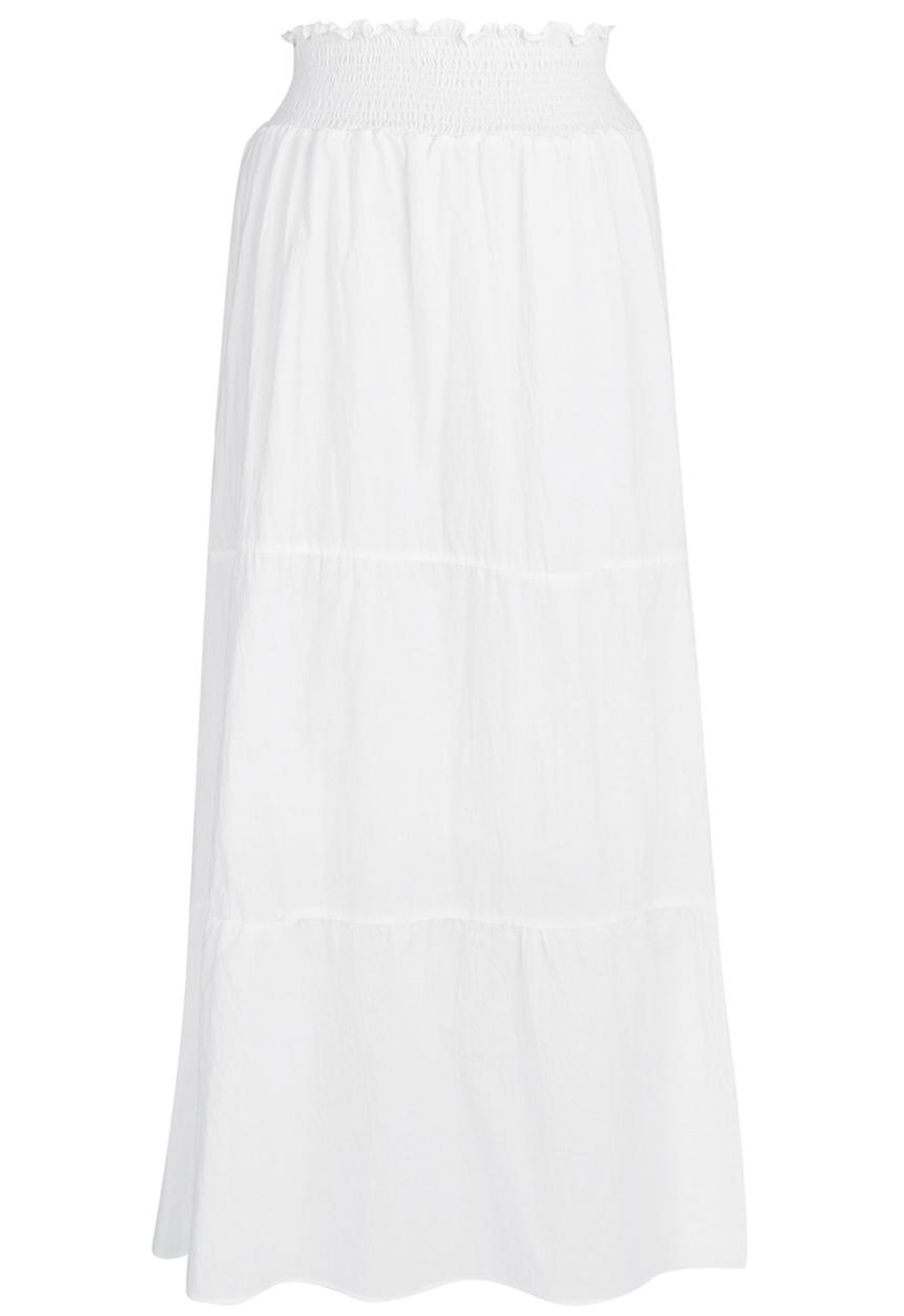 edit - Smocked Maxi Skirt White