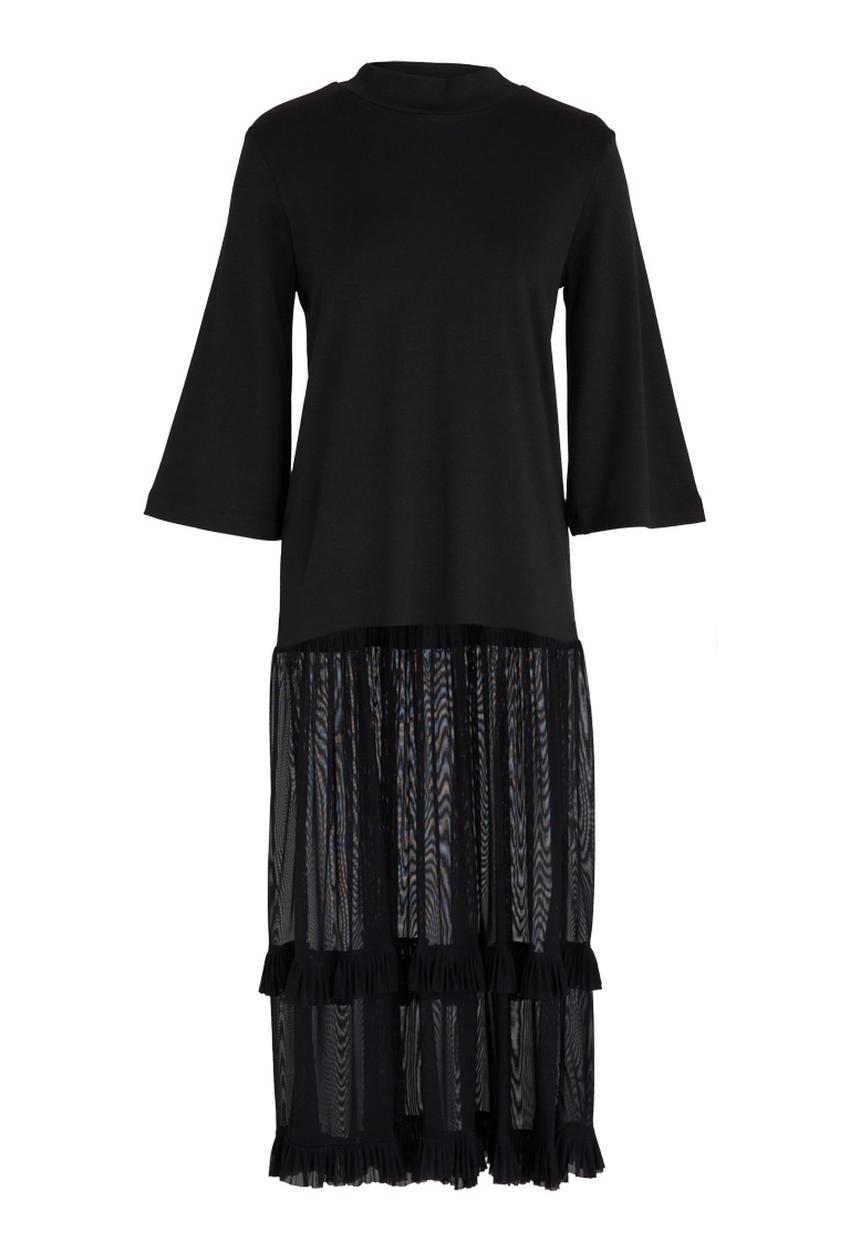 STYLE REPUBLIC - Mesh Inset Overlay T-shirt Black