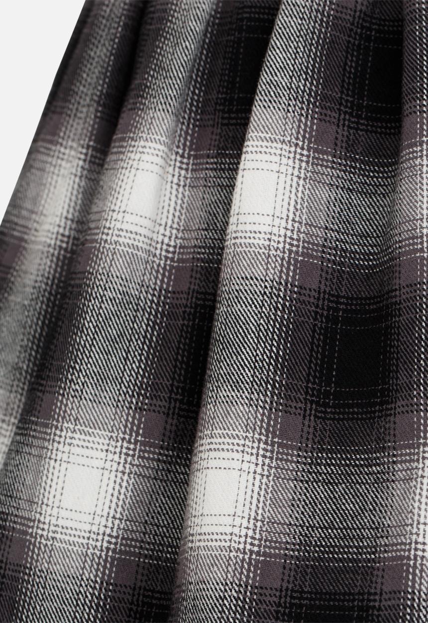 MINOTI - Plaid Skirt with Raw Hem Grey