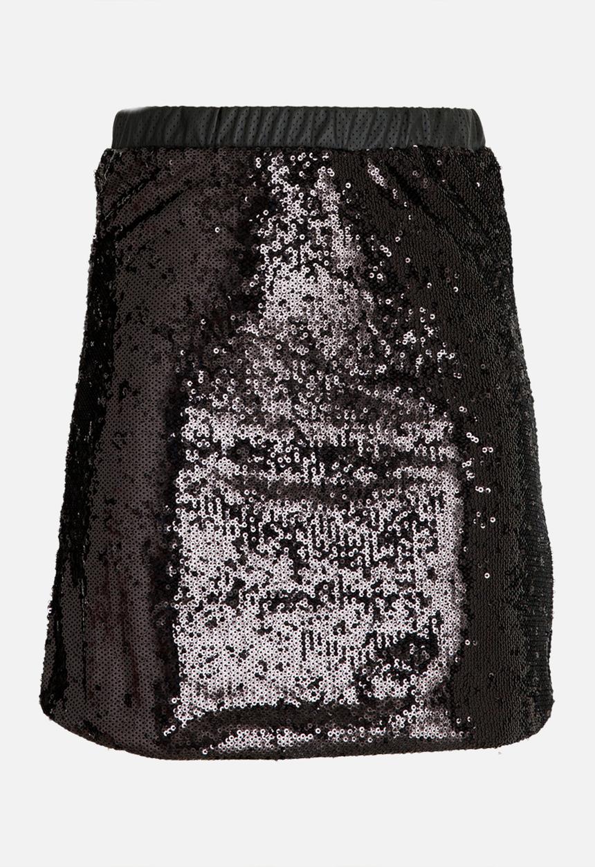 MINOTI - Sequin Skirt with PU Waistband Black