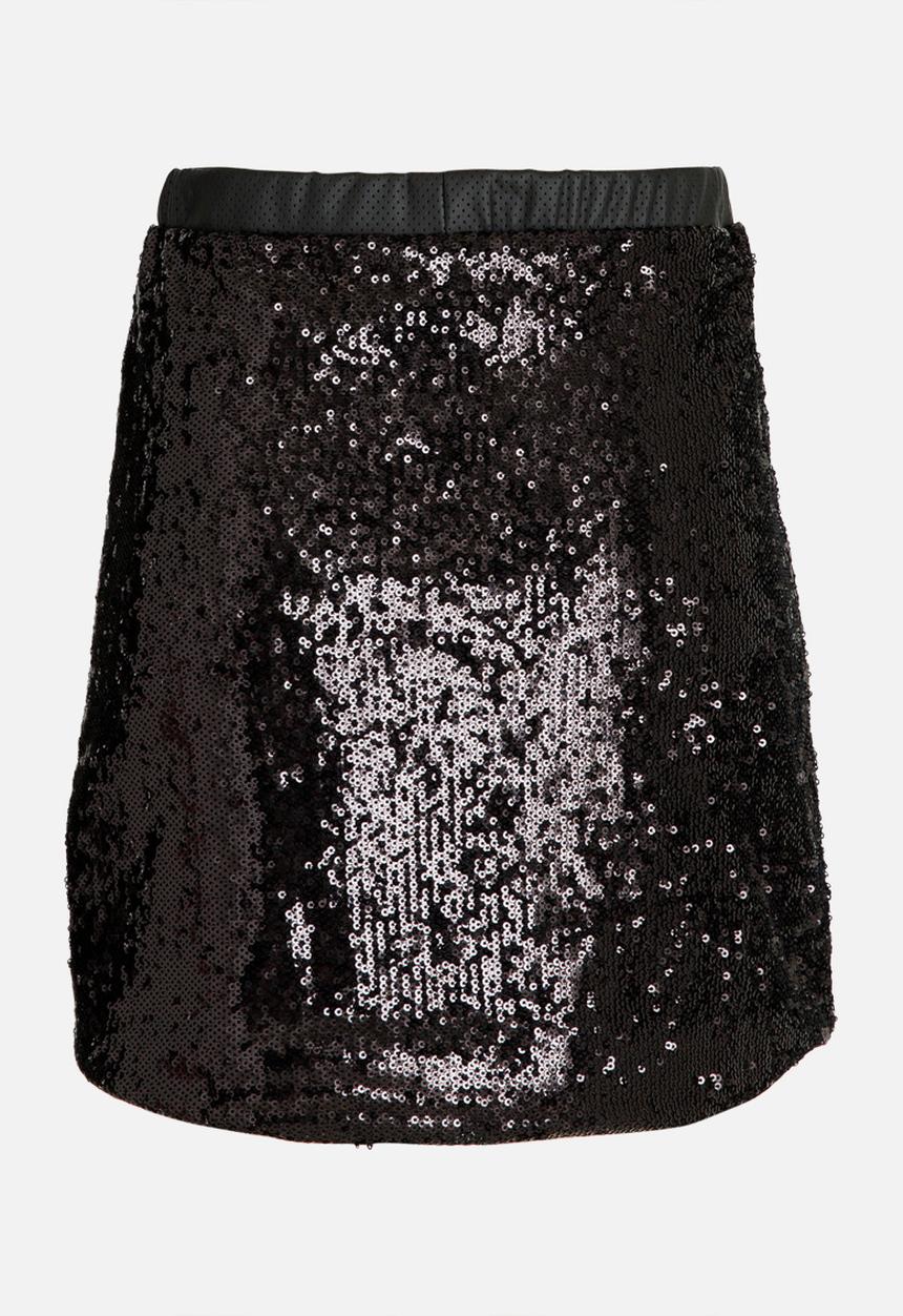 MINOTI - Sequin Skirt with PU Waistband Black