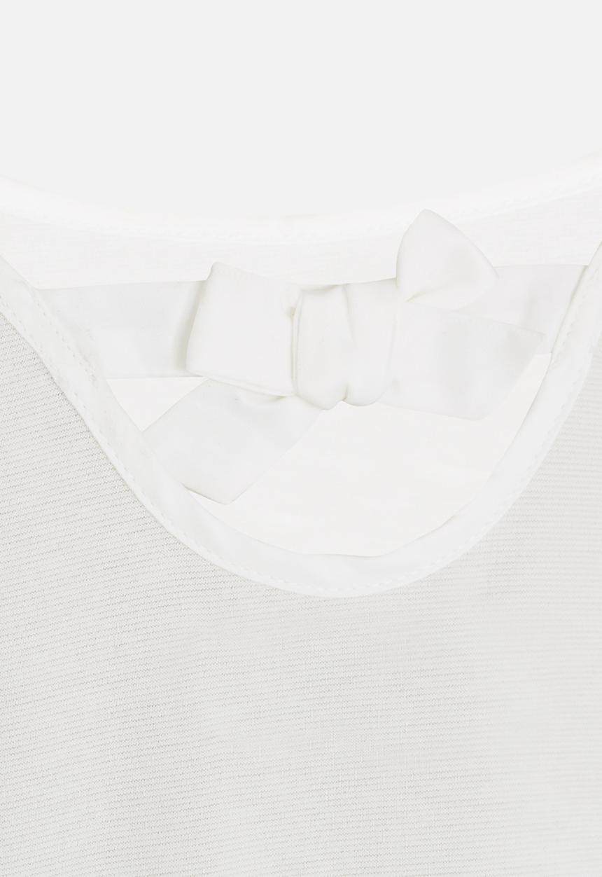 MINOTI - Raw Edge Top with Back Satin Bow Off White