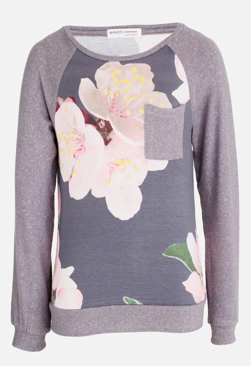 MINOTI - Power Printed Fleece Slouch Jog Top Multi-colour