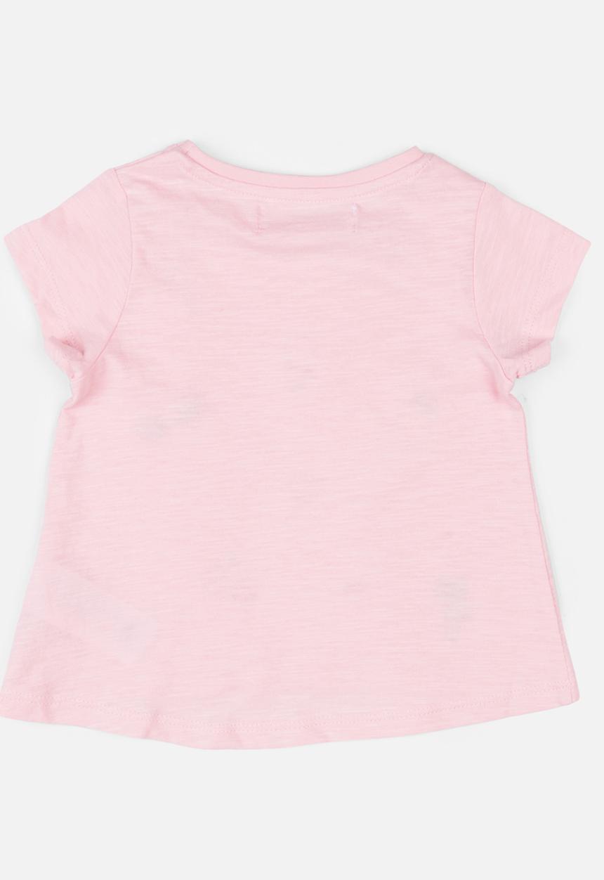 MINOTI - Basic Printed Tee Pale Pink