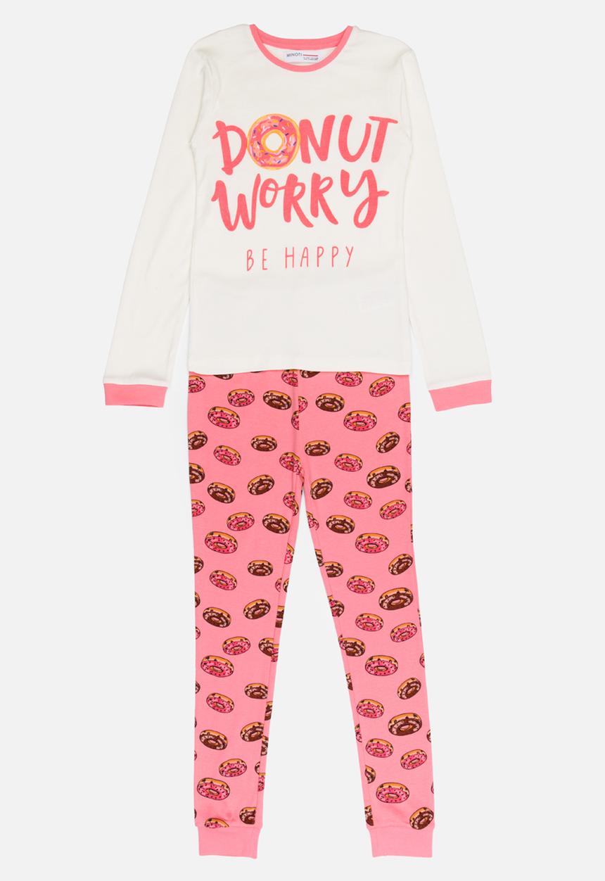 MINOTI - Donut Printed PJ Set - Dark Pink