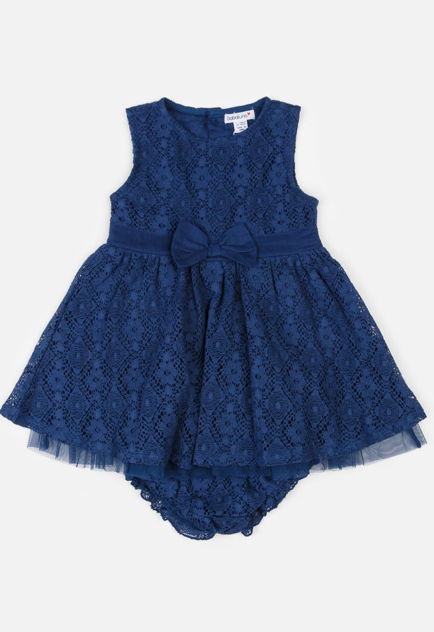 MINOTI - Paris 2 Piece Lace Dress & Bloomers Set Navy