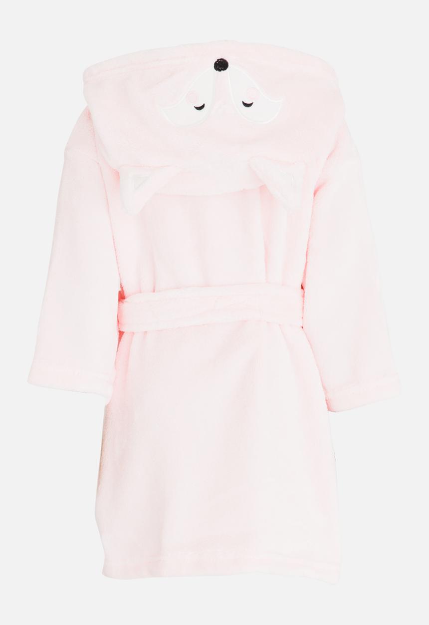 MINOTI - Fox Belted Hoodie Robe Pale Pink