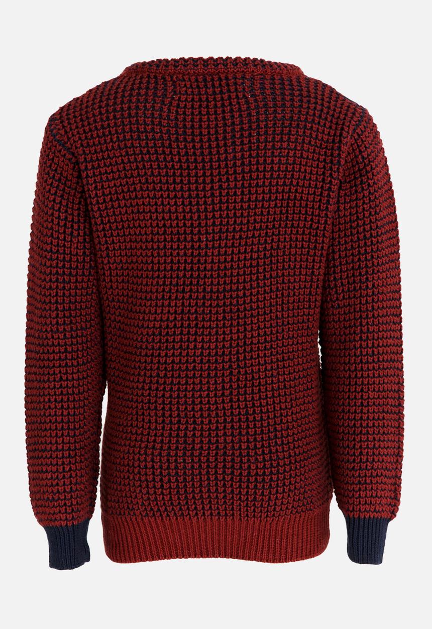 MINOTI - Mixed Knitted Jumper with Quilted Shoulder Panel Maroon
