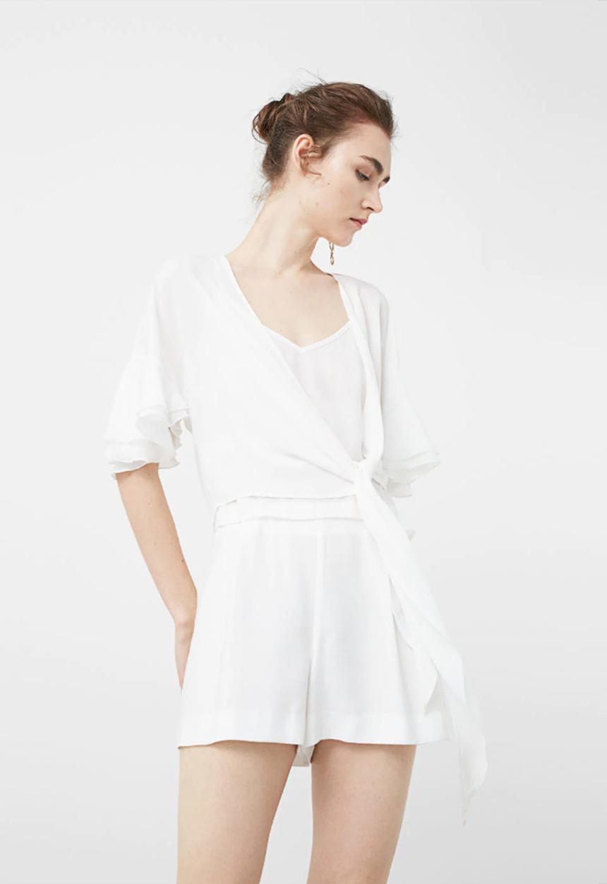 MANGO - Wrap Blouse White