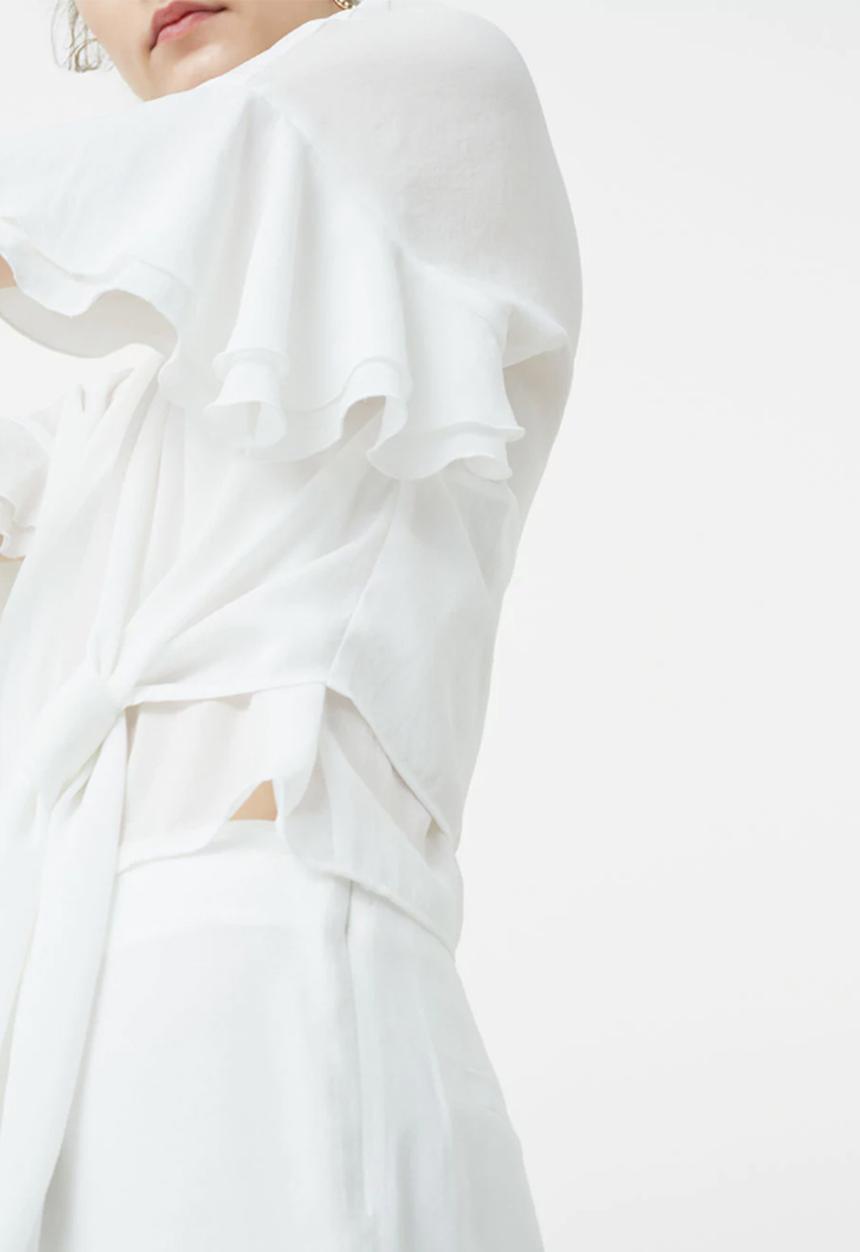 MANGO - Wrap Blouse White
