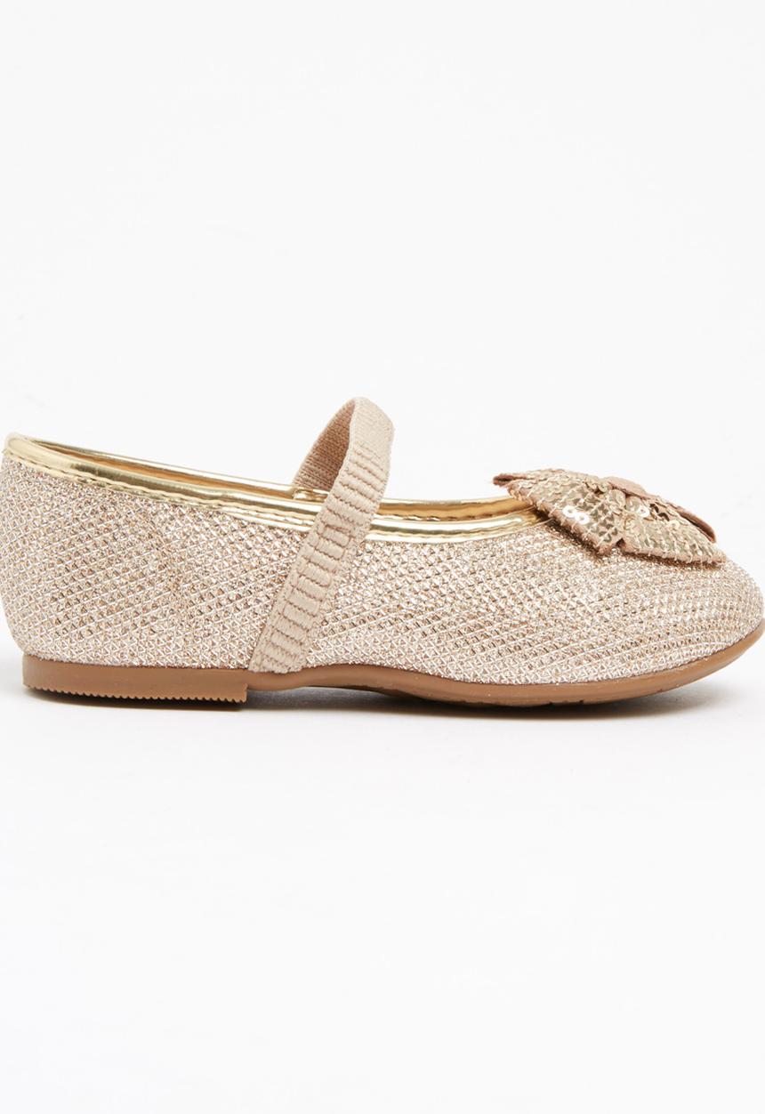 Molekinha - Pump with Sequin Bow Gold