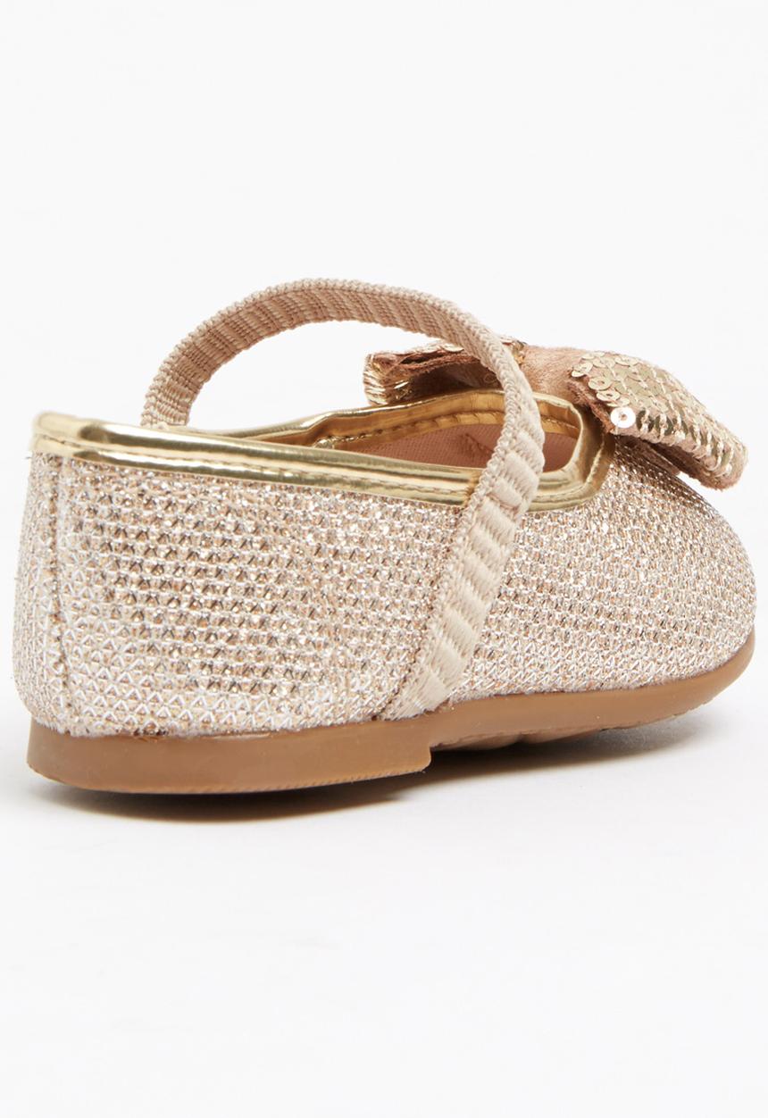 Molekinha - Pump with Sequin Bow Gold