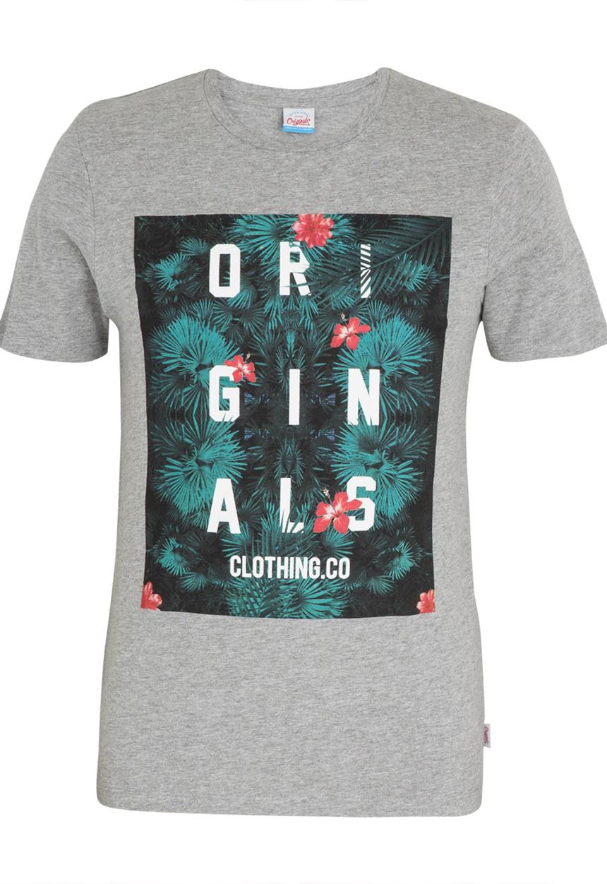 Jack & Jones - Newport Crew Neck Tee Grey Melange