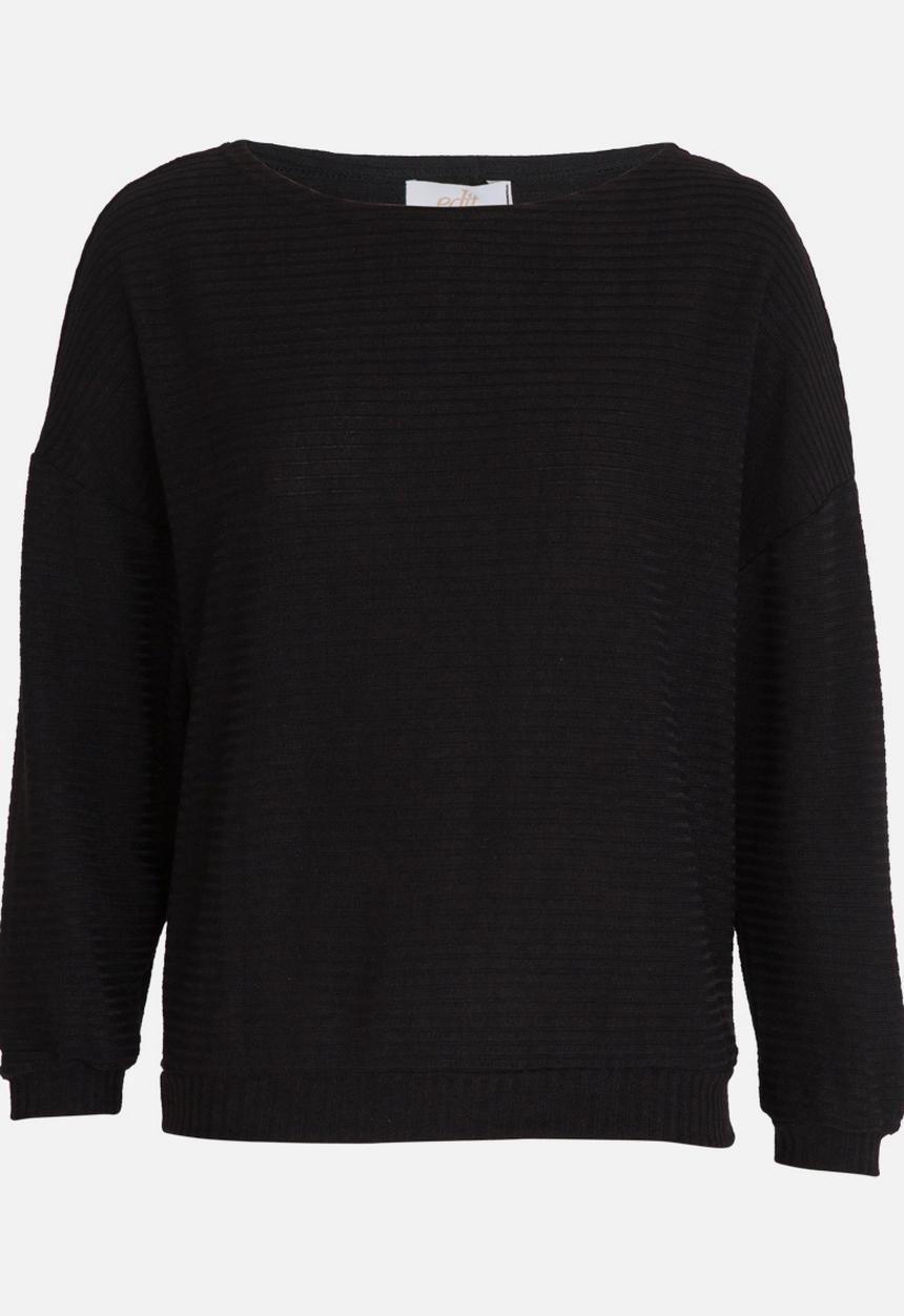 edit - Long Sleeve Knit Top Black