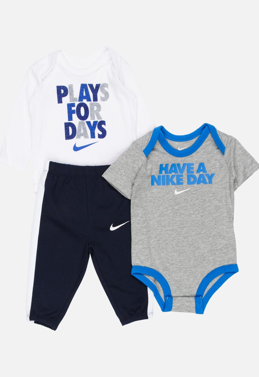 Nike - Nike Smile 3 Piece Bodysuit and Pant Set Multi-colour