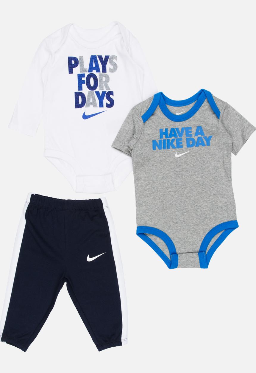 Nike - Nike Smile 3 Piece Bodysuit and Pant Set Multi-colour