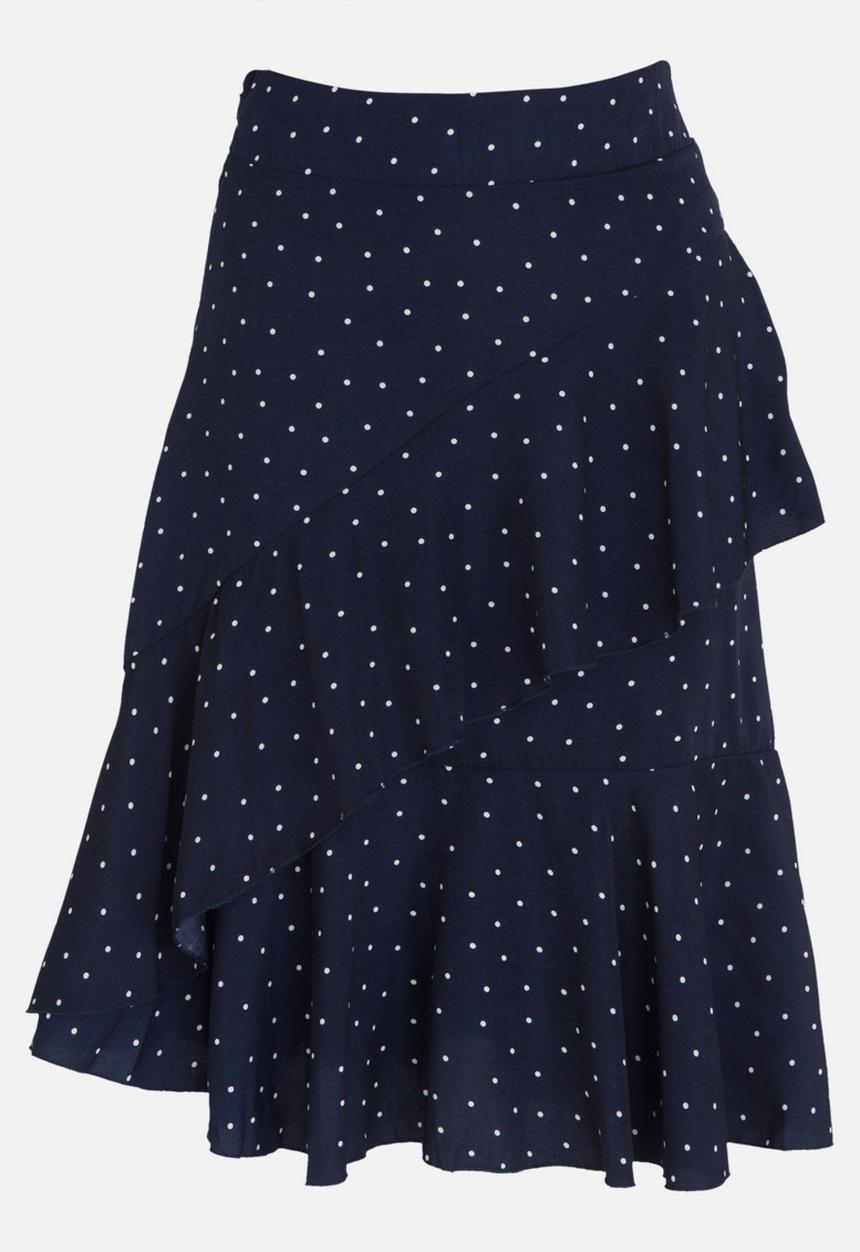 Revenge - Frilled Midi Skirt Navy