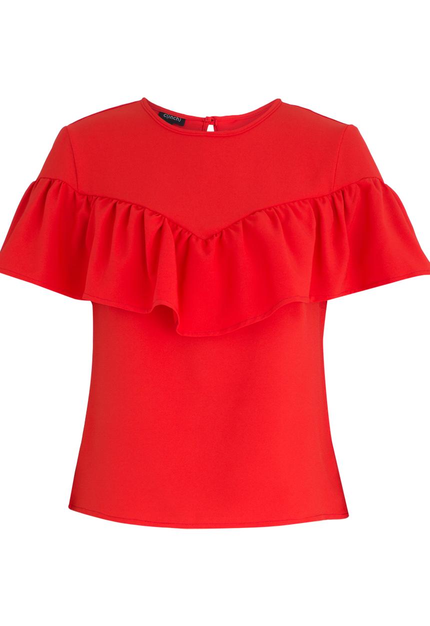 c(inch) - Frill Detail Blouse Orange