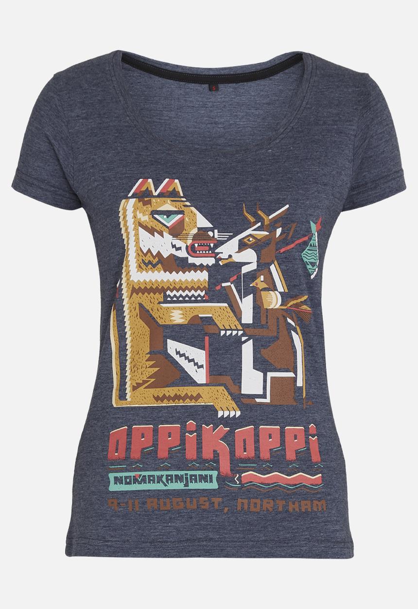 OppiKoppi - Crew Neck Melange T-shirt Navy