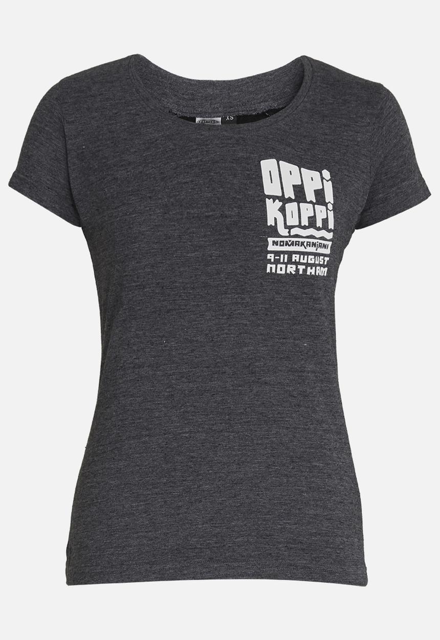 OppiKoppi - Crew Neck Melange T-shirt Charcoal