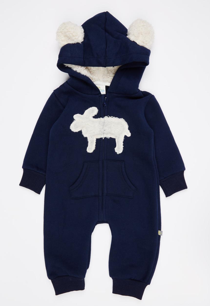 Peninsula Baby - Sheep Fleece Bodysuit Navy