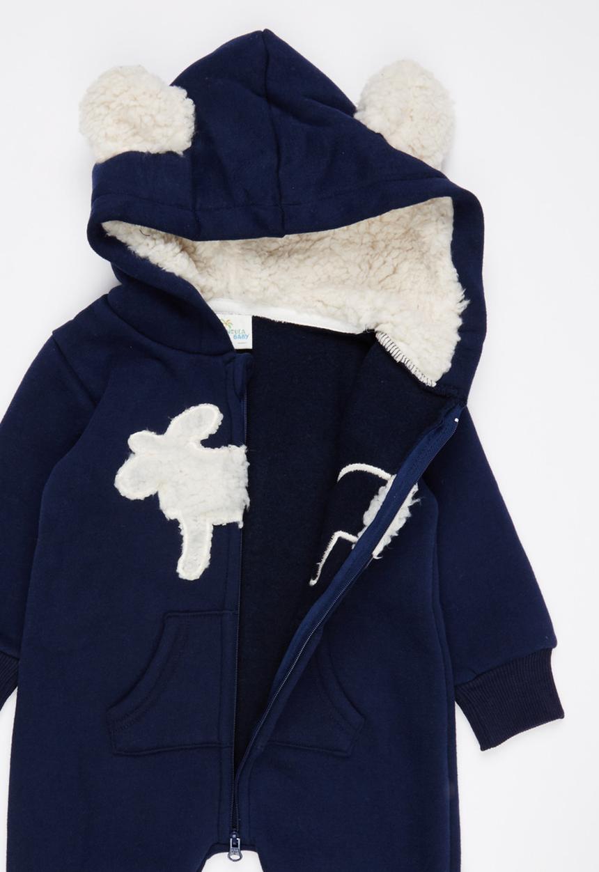 Peninsula Baby - Sheep Fleece Bodysuit Navy