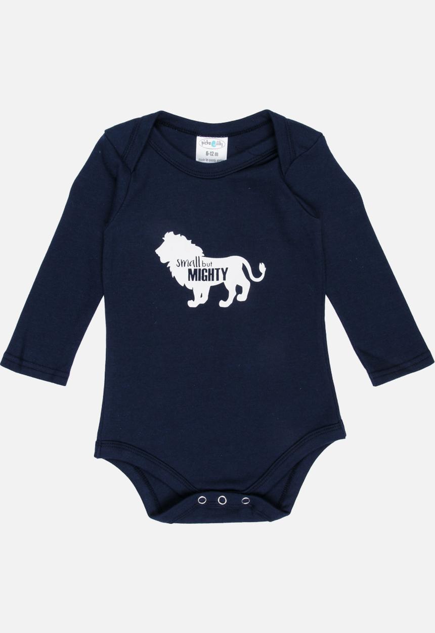 Pickalilly - Small But Mighty Printed Babygrow Navy