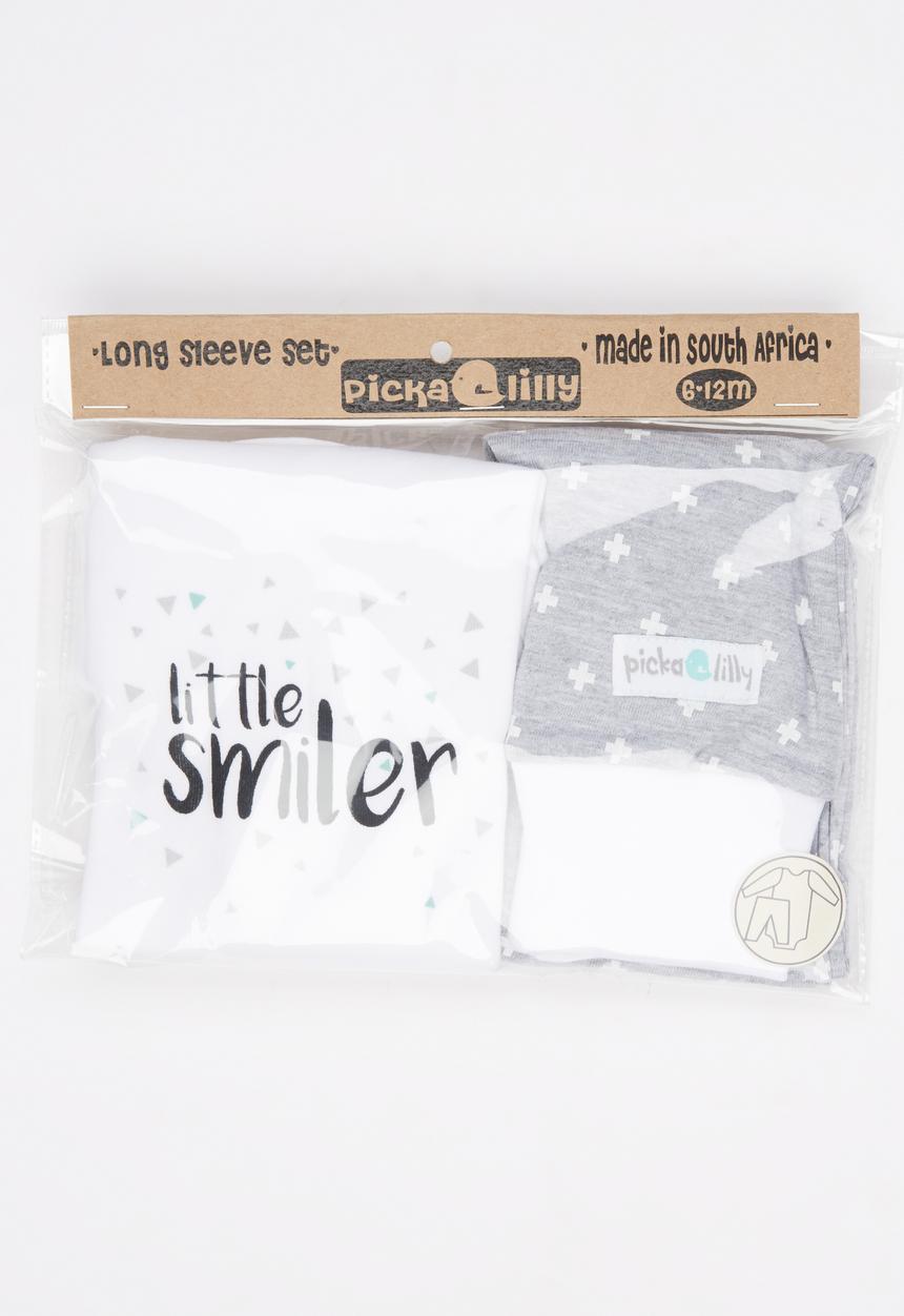 Pickalilly - Little Smiler Long Sleeve Set Grey