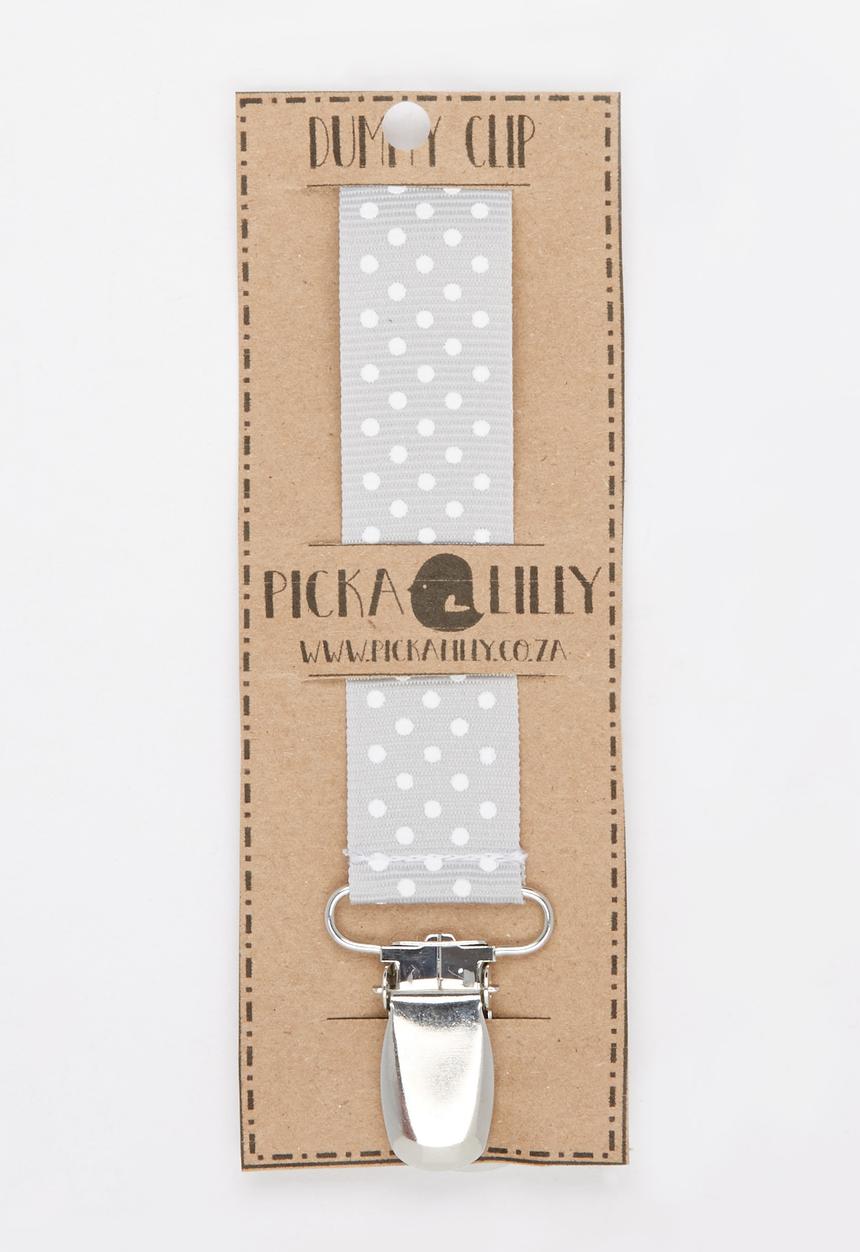 Pickalilly - Spot Dummy Clip Grey