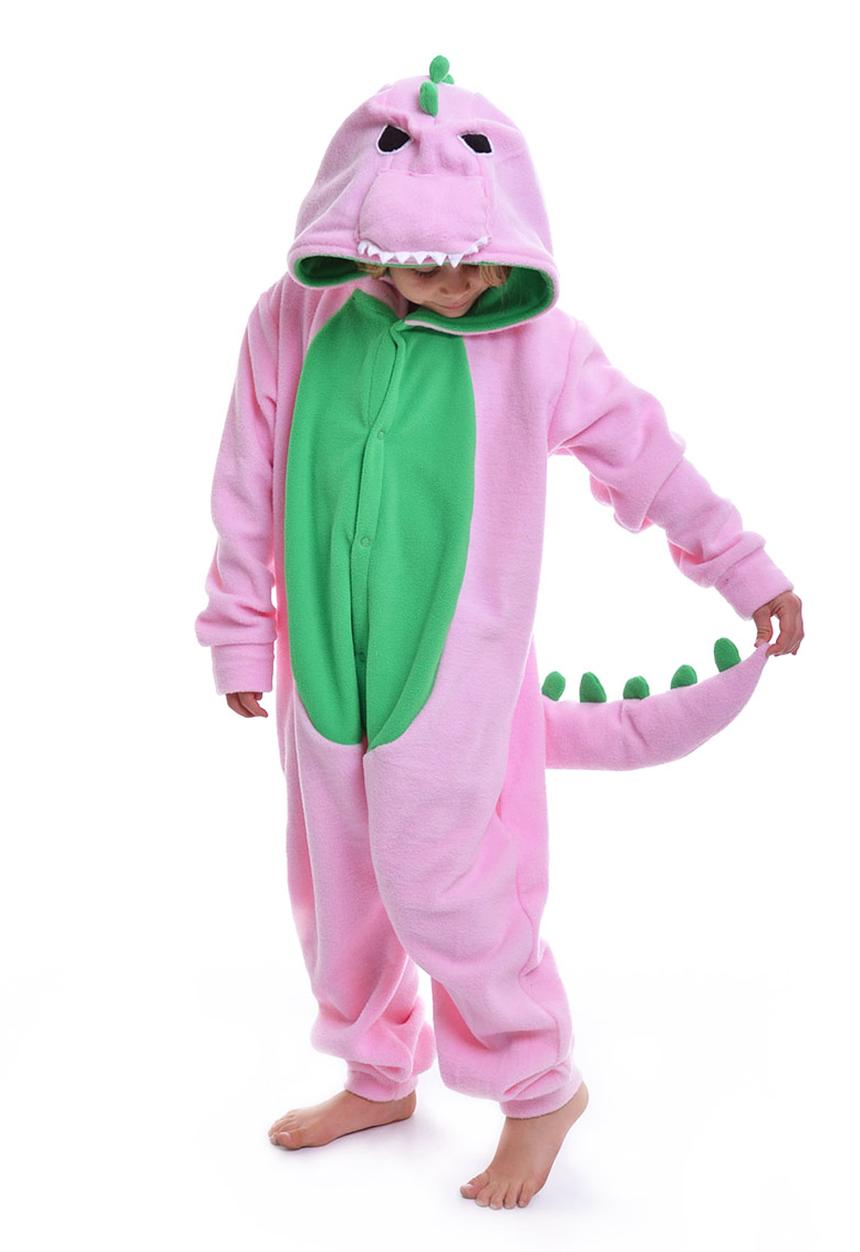 aFREAKa Clothing - Pink Dinosaur Onesie Mid Pink