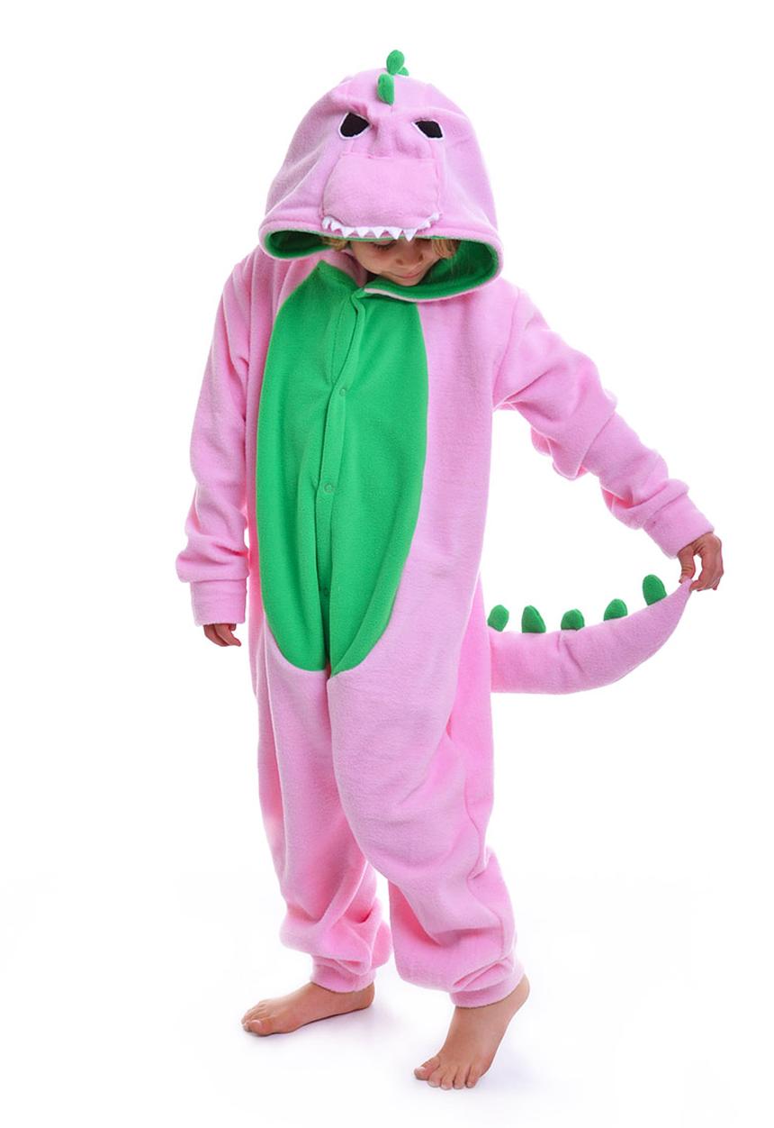 aFREAKa Clothing - Pink Dinosaur Onesie Mid Pink