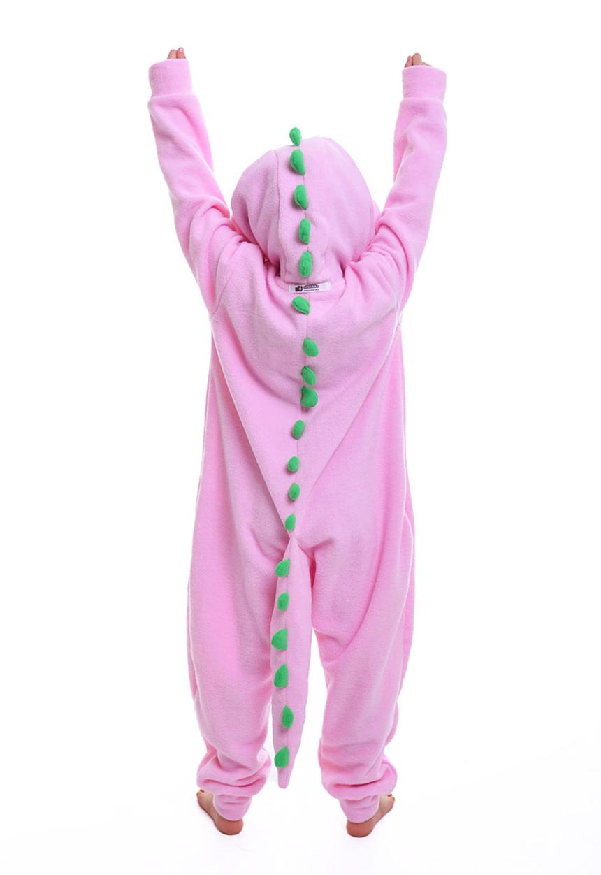 aFREAKa Clothing - Pink Dinosaur Onesie Mid Pink