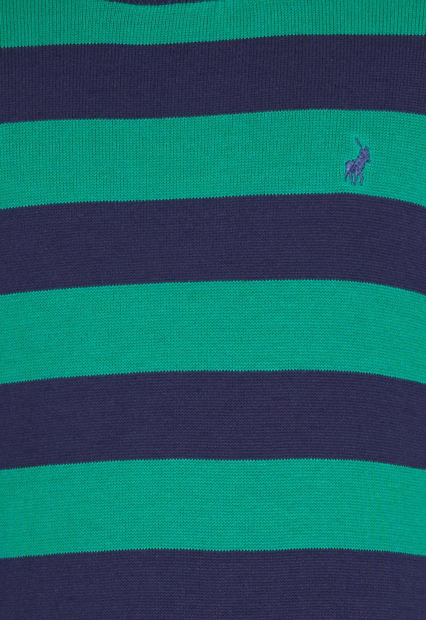 POLO - RClassic Ls Striped Pullover Green