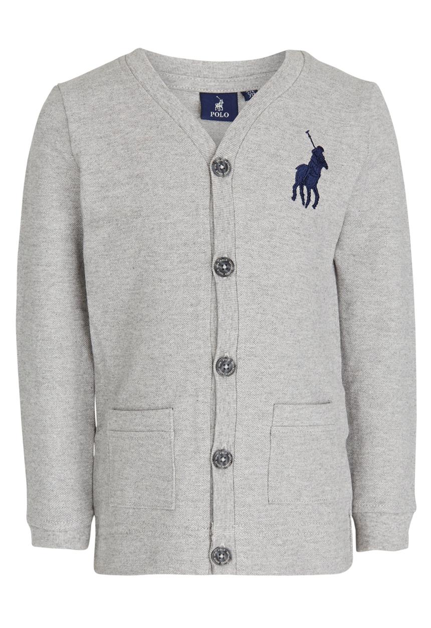 POLO - Classic Pique Cardigan Pale Grey