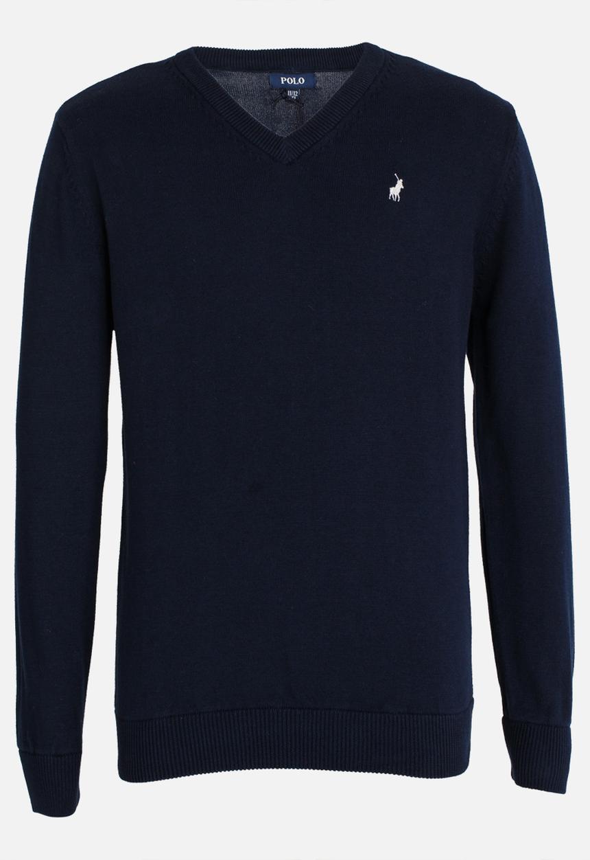 POLO - Justin LS V-Neck Pullover Navy