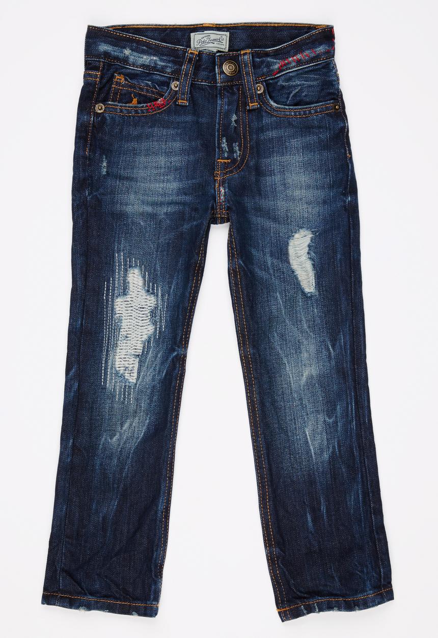 POLO - Ripped Fashion Denim Dark Blue