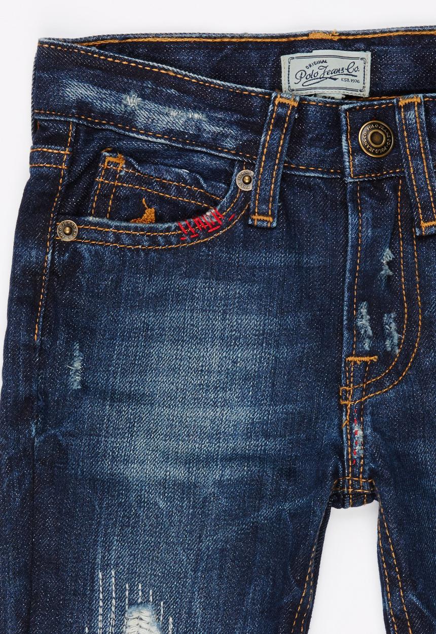 POLO - Ripped Fashion Denim Dark Blue