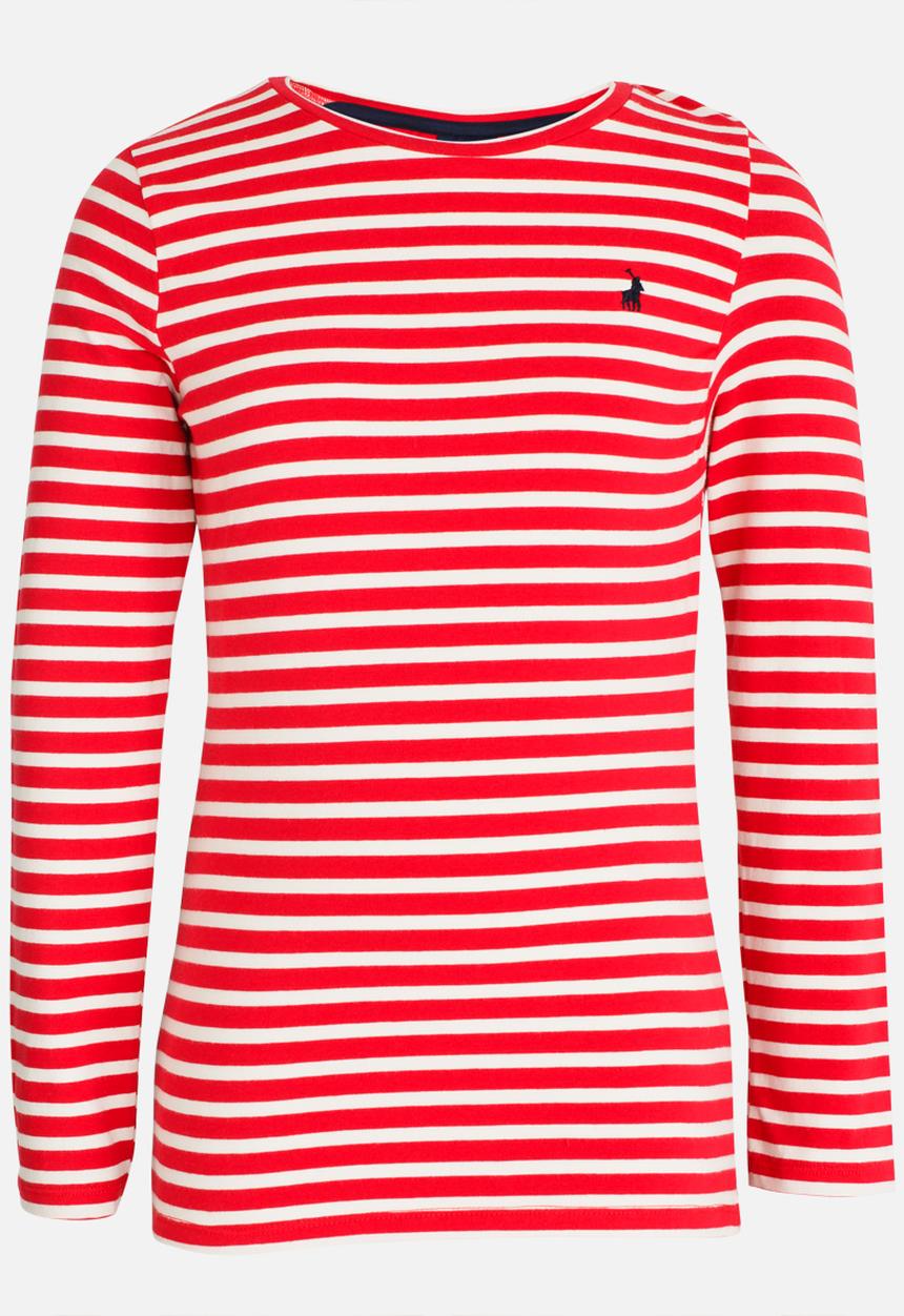 POLO - Amy LS Striped Tee Red