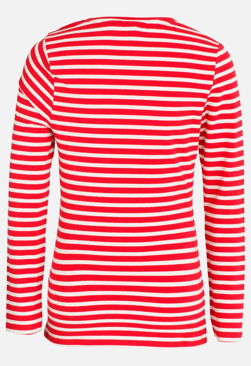 POLO - Amy LS Striped Tee Red