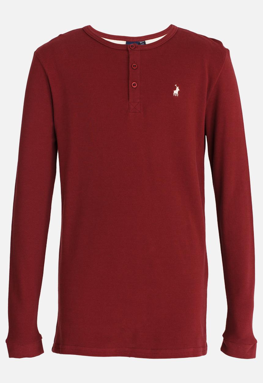 POLO - Hawke LS Henley Tee Burgundy