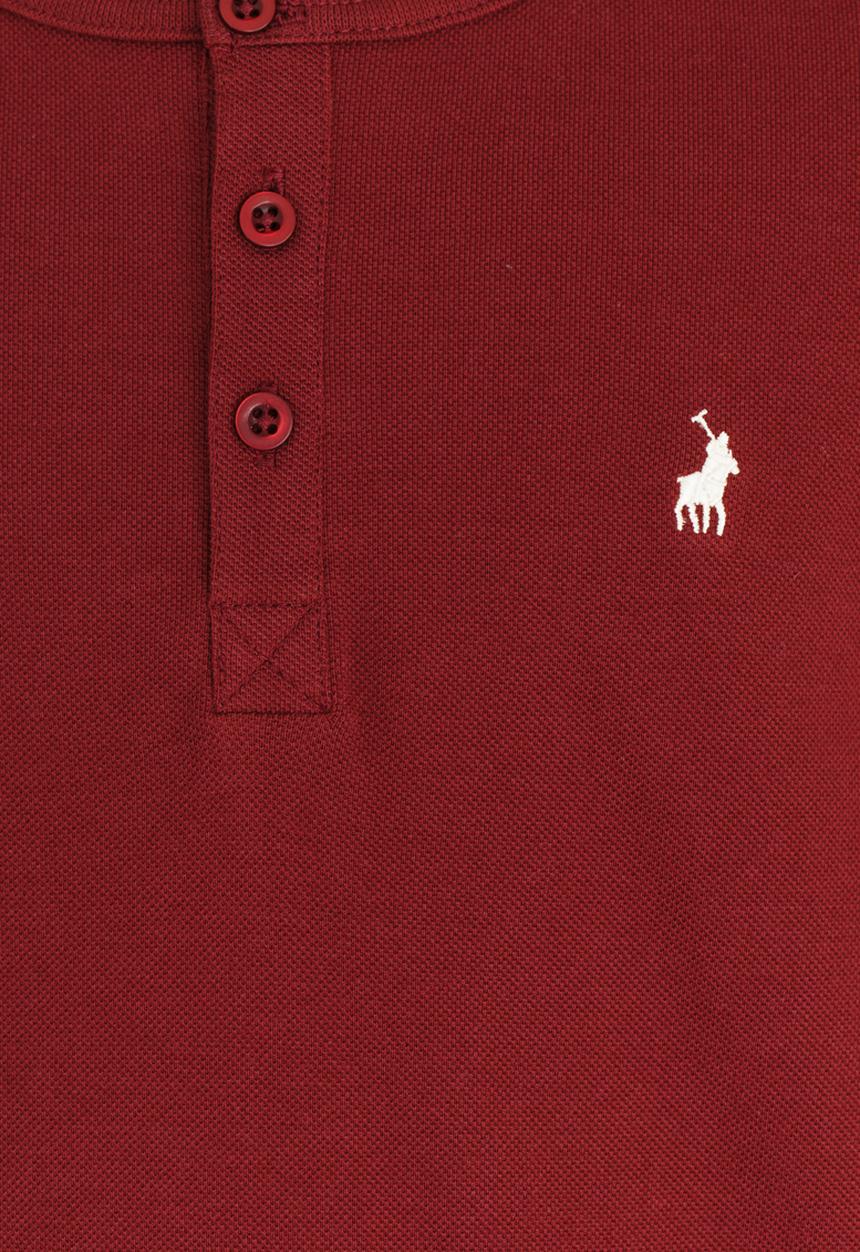 POLO - Hawke LS Henley Tee Burgundy