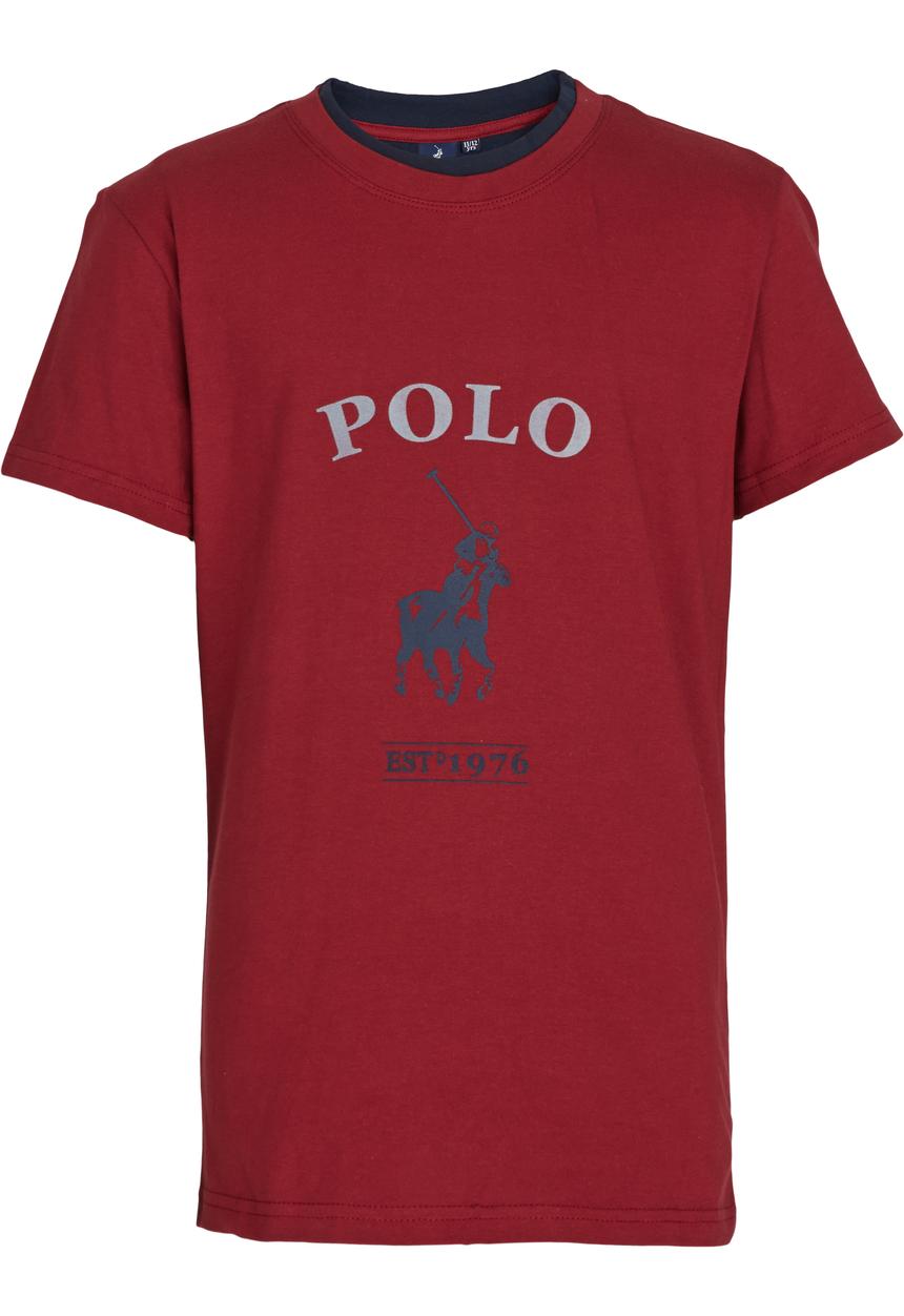 POLO - Classic Ss Crew Neck Tee Dark Red