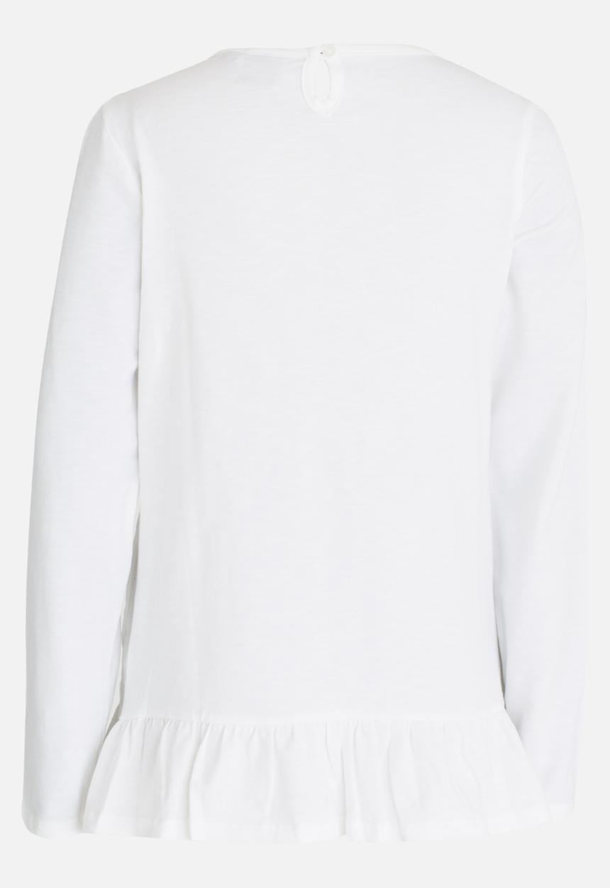 POLO - Stacey LS Woven Front Tee Off White